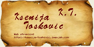 Ksenija Tošković vizit kartica